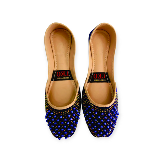 Navy Blue Moti Khussa