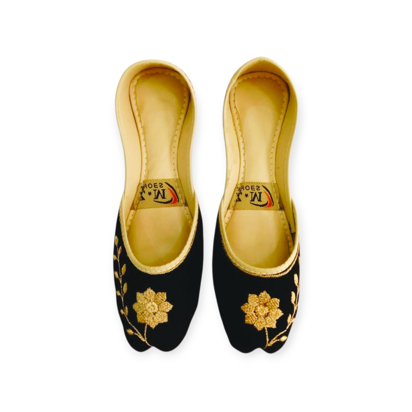 Black Flower Embroidery Khussa